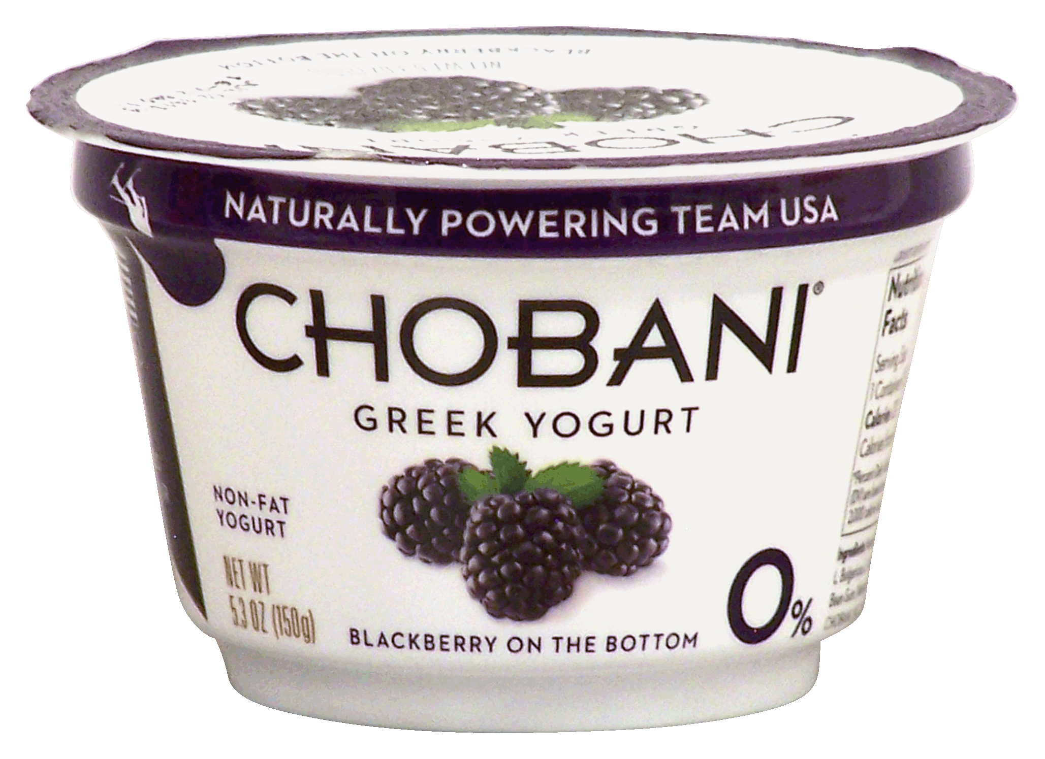 Chobani Greek Yogurt blackberry on the bottom non-fat yogurt Full-Size Picture